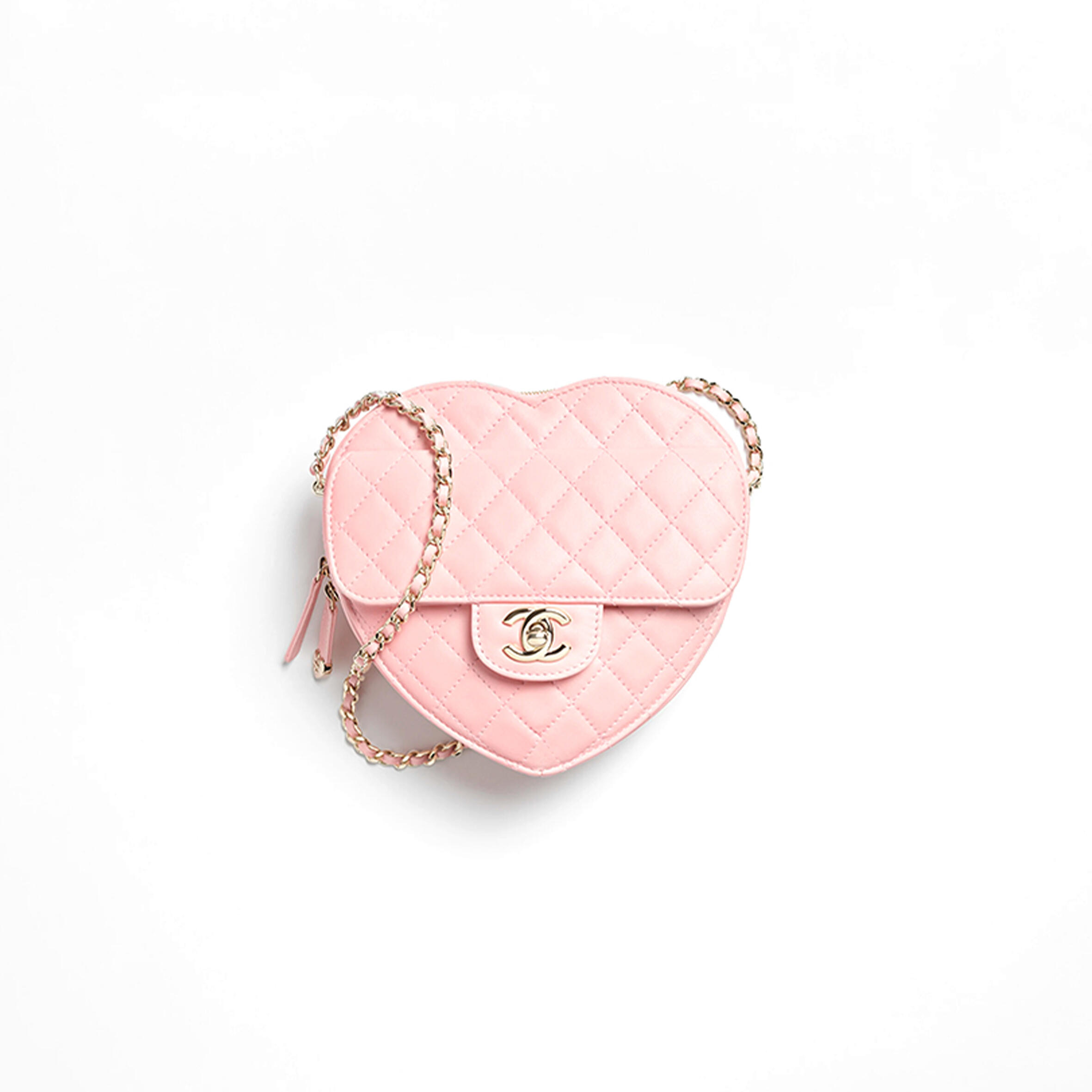 CHANEL HEART BAG LAMBSKIN IN LIGHT PINK AS5764 (18*18*5.5cm)